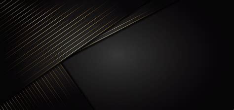 Abstract stripes golden lines diagonal overlap on black background ...