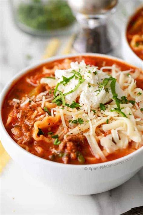 CrockPot Lasagna Soup - Spend With Pennies