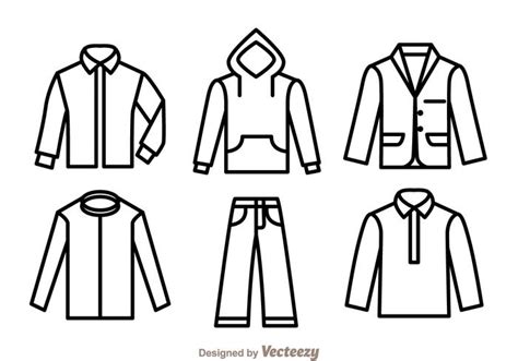 Different Clothes Icons Set Outline Style Vector Image ...