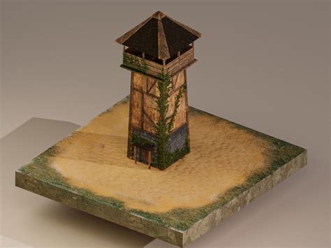 3D model Archer Tower Level 1 VR / AR / low-poly | CGTrader