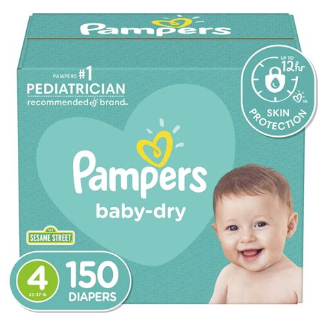 Pampers Baby-Dry Extra Protection Diapers, Size 4, 150 Count - Walmart.com - Walmart.com