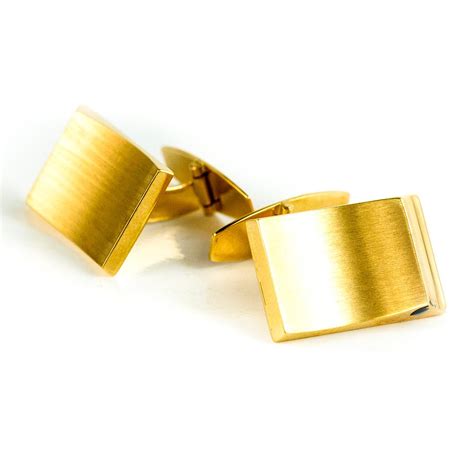 Vintage Brushed 18k Gold Cufflinks