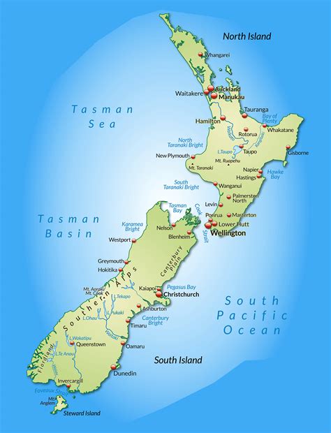 Map Of New Zealand Printable