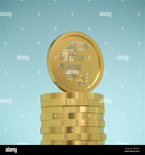 Digital Euro concept: Euro style coins with a Euro Sign in a printed ...