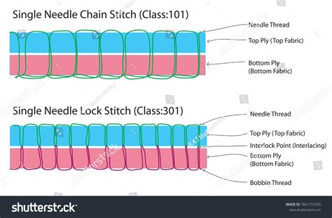 Single Needle Lock Stitch Single Needle Stock Vector (Royalty Free ...