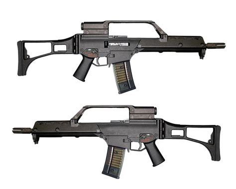 The Heckler & Koch G36 is a 5.56Ã—45mm assault rifle, designed in the early 1990s by Heckler ...