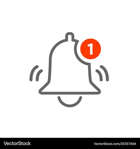 Notification icon bell alarm alert Royalty Free Vector Image