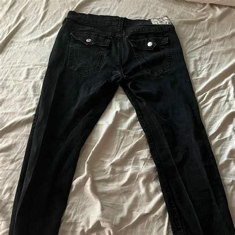 True Religion Men's Black Jeans | Depop