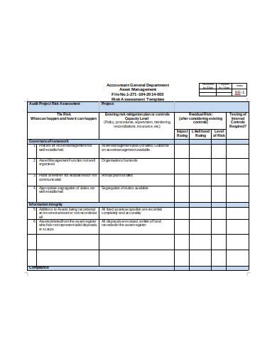 10+ Audit Risk Assessment Templates in PDF | XLS | DOC | Free & Premium Templates