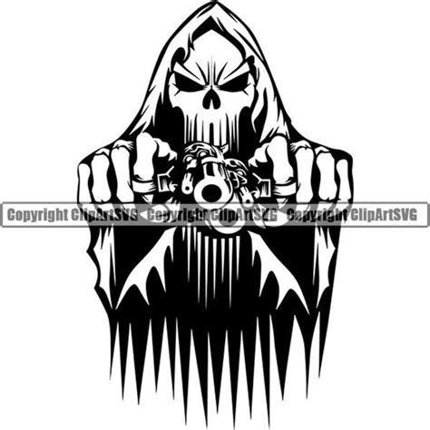 Reaper With Gun Tattoo