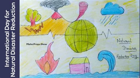 UN International Day for Natural Disaster Reduction Poster Drawing | World Calamity Control Day ...