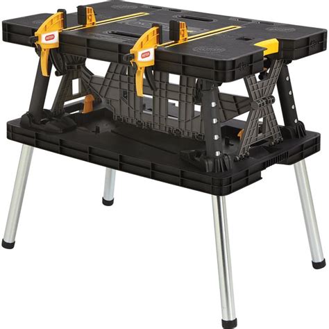 Keter Folding Work Table with Two Adjustable Clamps, 1,000-Lb. Capacity, Model #17182239