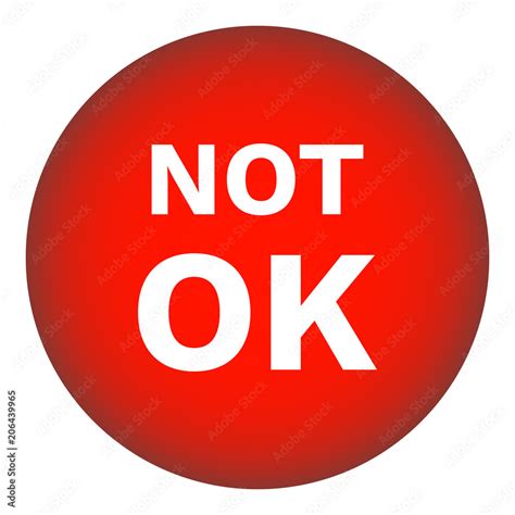 NOT OK round button. Red. Vector icon. Stock Vector | Adobe Stock