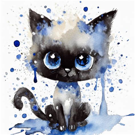 Watercolor Cat Art Free Stock Photo - Public Domain Pictures