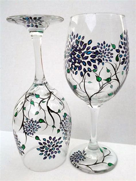 Wine Glass Painting Design Ideas - Glass Designs