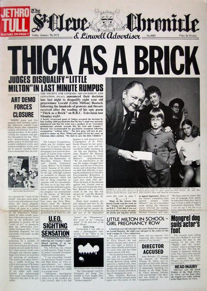 Jethro Tull – Thick As A Brick (1972, Vinyl) - Discogs