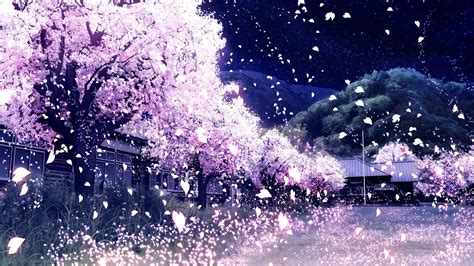 Anime Landscape: Cherry Blossom Town (Anime Background)