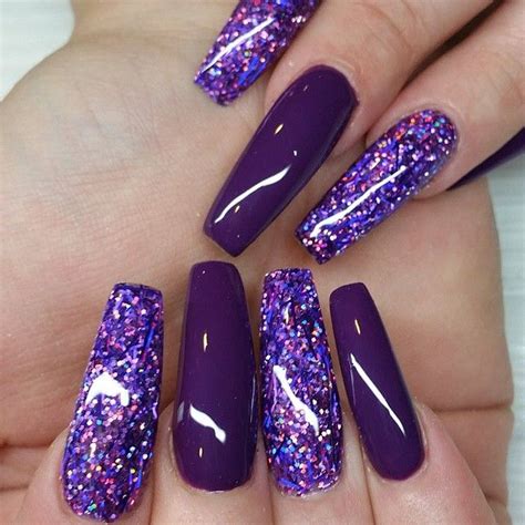 Launch your own makeup line. #viaGlamour | Purple acrylic nails, Purple nail art, Coffin nails ...