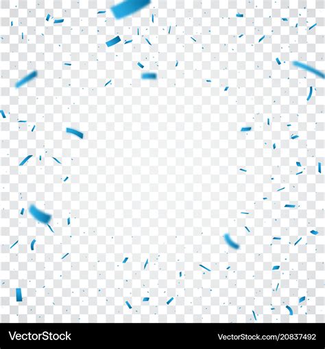 Blue confetti background isolated on transparent Vector Image