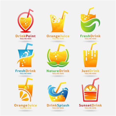 Collection of fresh drink logo Vector | Premium Download