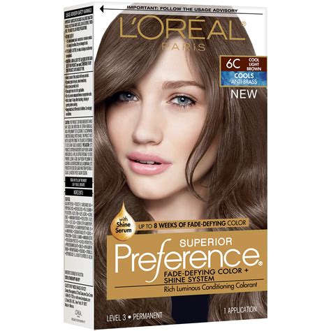 L'Oréal Paris Superior Preference Permanent Hair Color, 6C Cool Light Brown - Shop Hair Color at ...