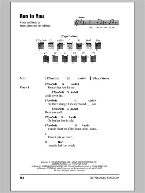 Run To You by Bryan Adams - Guitar Chords/Lyrics - Guitar Instructor