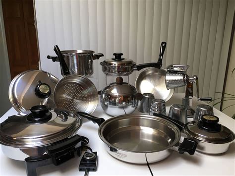 18pc Kitchen Craft Waterless Cookware Set USA Stainless Steel w/ Liquid Oil Core Electric ...