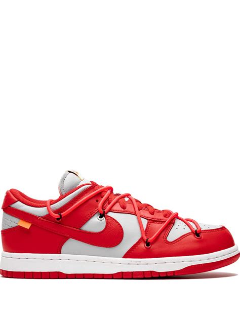 Nike X Off-White Dunk Low "University Red" Sneakers - Farfetch