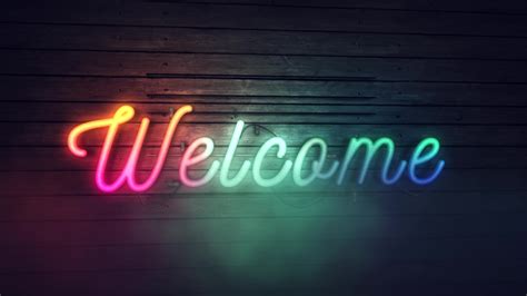 neon welcome sign animated colorful lightswelcome Stock Footage Video (100% Royalty-free ...