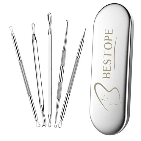 BESTOPE Blackhead Remover Pimple Popper Tool Acne Comedone Zit Extractor Kit for Nose Facial ...