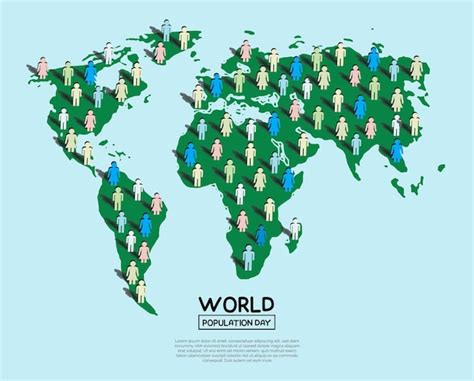 Premium Vector | A poster for world population day with people on the map