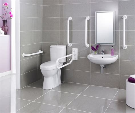 Premier - Doc M Pack - Disabled Bathroom Toilet, Basin and Grab Rails - White at Victorian ...