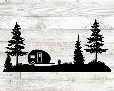 Camper svg dxf Camping in the Forest svg camping clip art | Etsy in ...