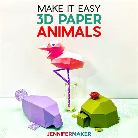 Easy Paper Turtle & Other 3D Aquatic Paper Animals - Jennifer Maker