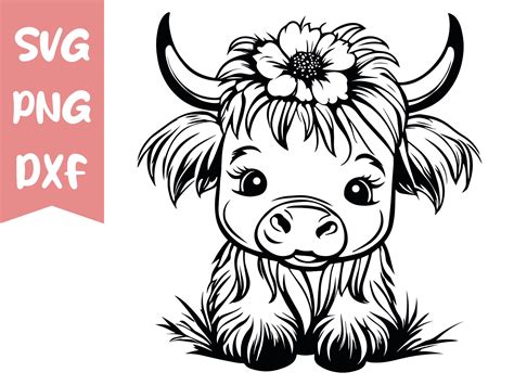 Cute Highland Cow Svg, Highland Cow Png Graphic by Lemon Chili · Creative Fabrica