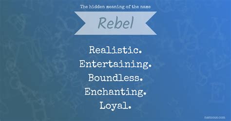 The hidden meaning of the name Rebel | Namious