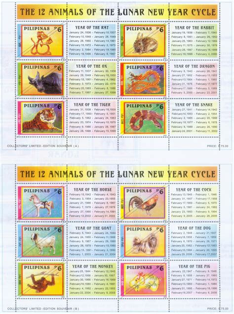 Stamps featuring the 12 Animals of Lunar New Year Cycle | | Philippine ...