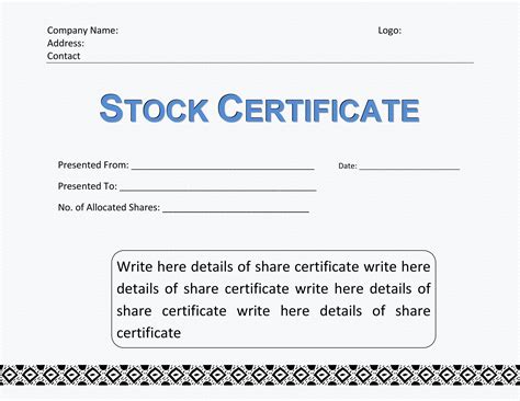 40+ Free Stock Certificate Templates (Word, PDF) ᐅ TemplateLab