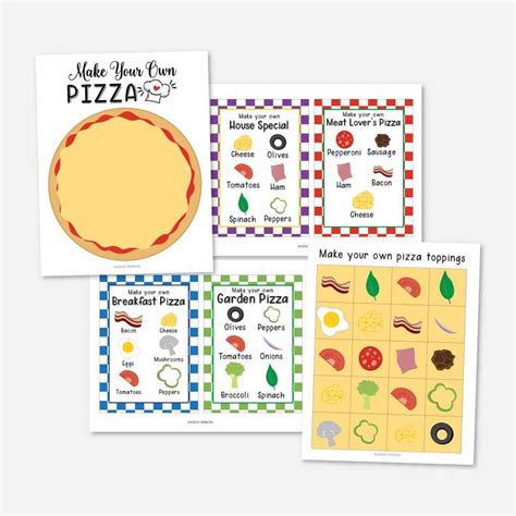 Pizza Party Recipe Game Template Recipe Template Kids - Etsy