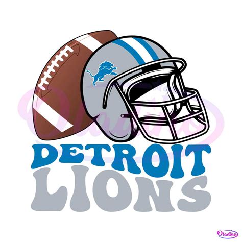 Detroit Lions Helmet Football SVG Digital Download