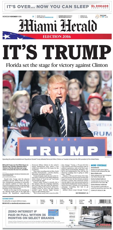 Newspaper covers show shock of Trump's upset victory