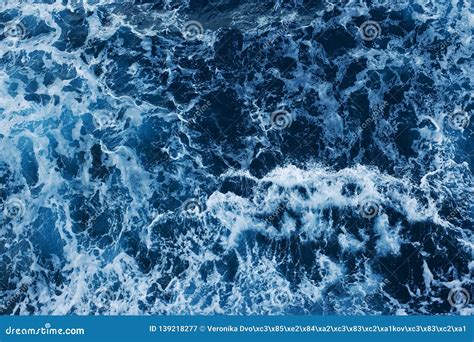 Sea Level View from Above. Ocean Surface with Waves Stock Image - Image ...