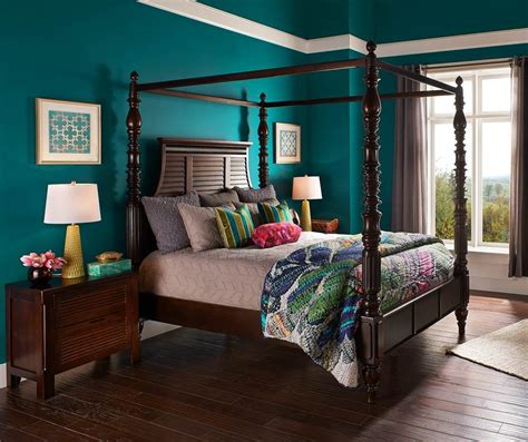 A richly painted teal bedroom is full of... | Design Meet Style ...