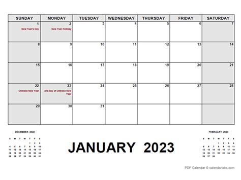 2023 Monthly Planner with Malaysia Holidays - Free Printable Templates