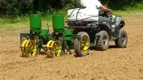 Planting corn food plot with Antique John Deere 2 row planter - YouTube