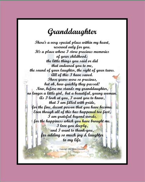 Granddaughter Poem, DIGITAL DOWNLOAD, Granddaughters 16th 18th 21st 30th Birthday, Granddaughter ...