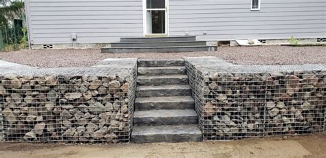 Gabion Retaining Wall — Crosby | Brookside Landscape Design