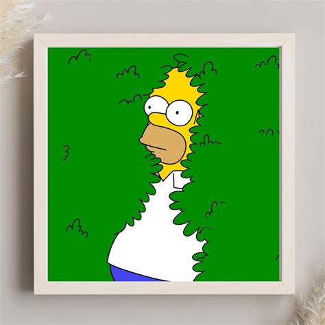 Homer Simpson in the Bushes Meme Digital Art Print Instant - Etsy