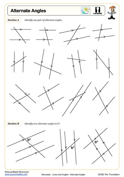 Alternate Angles Worksheet | Fun and Engaging PDF Worksheets