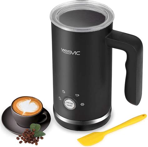 YISSVIC Milk Frother 4 in 1 Electric Milk Steamer for Hot and Cold Milk Froth 10.2 oz Coffee ...